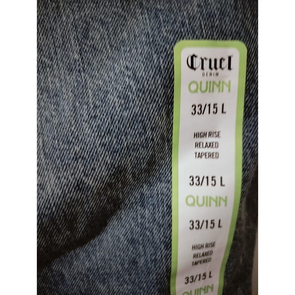 5729)Cinch Cruel Denim Quinn Tapered Hi Rise Relaxd Western Jeans Sz 33/15 Long - Picture 9 of 9